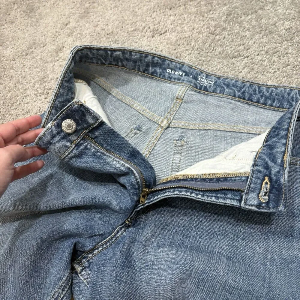 Old Navy Extra High Rise Straight Jean Secret Smooth Pockets Size 6